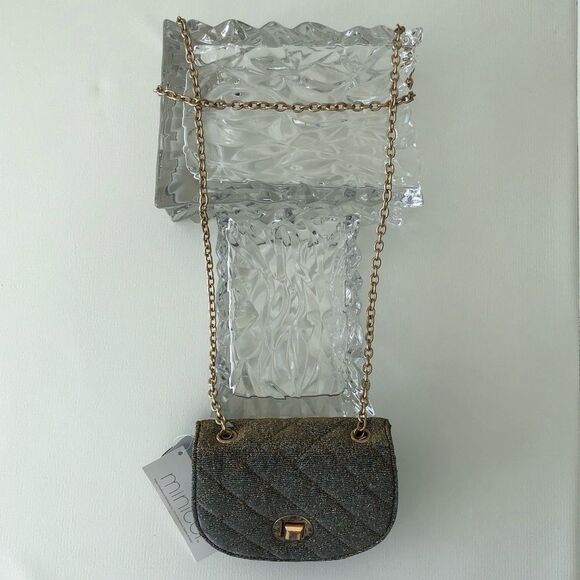 GOLD GLITTER  SHOULDER EVENING PURSE - Picture 12 of 15